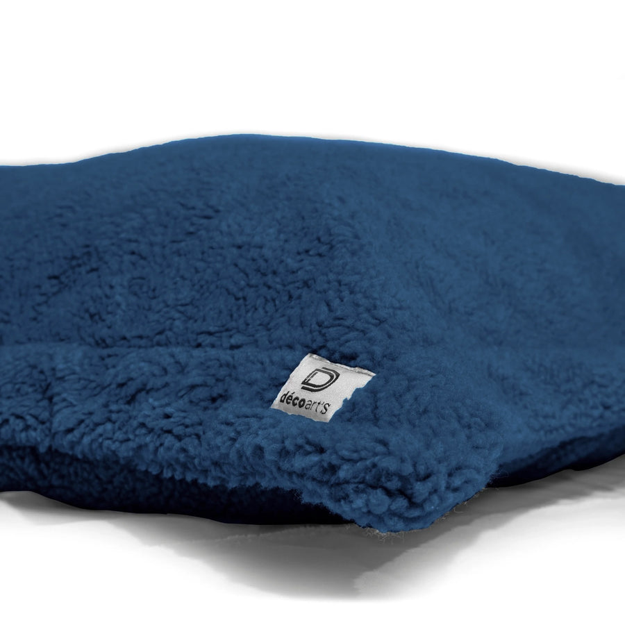 Pouf Cuscino Gigante XL 150x100 Blu Petrolio, tessuto sherpa