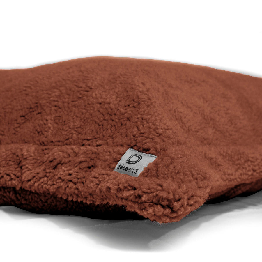 Pouf Cuscino Gigante XL 150x100 Terracotta, tessuto sherpa