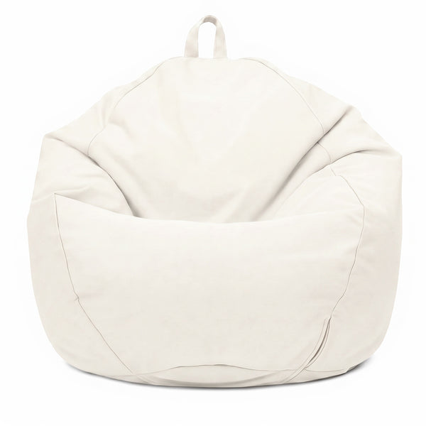 Pouf a sacco XL 110x120 Bianco Sporco, vista frontale