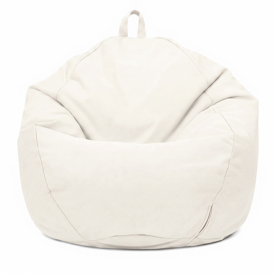 Pouf a sacco XL 110x120 Bianco Sporco, vista frontale